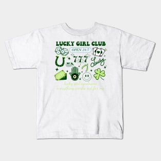 Lucky Girl Club Open 24-7 Lucky Girl Syndrome Kids T-Shirt